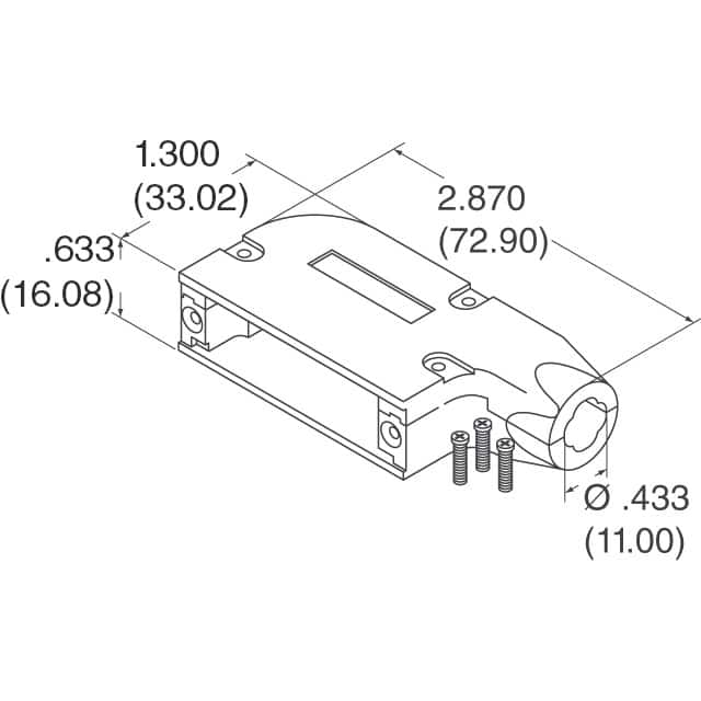981-025-130R121 NorComp Inc.  Capots de connecteurs D-Sub en forme de D